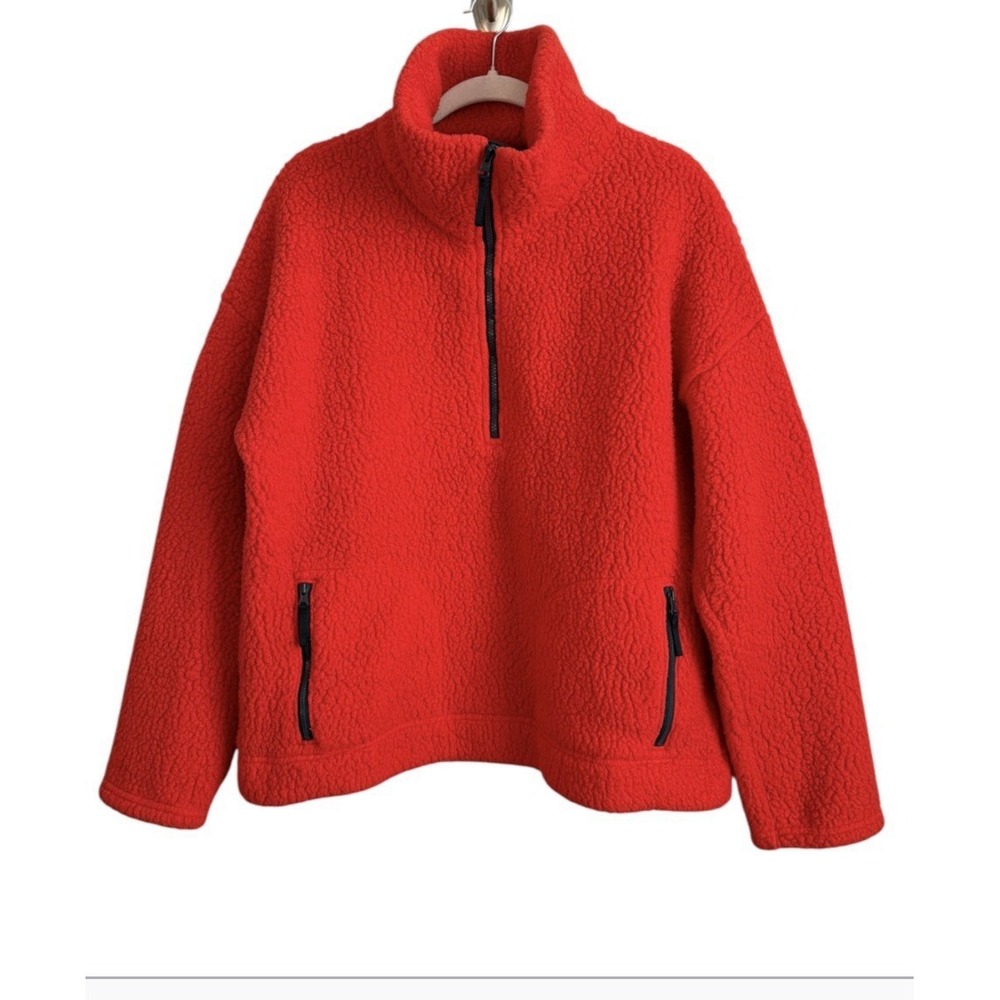 J.Crew Polartec Red Half Zip Sherpa Fleece Pullover Jacket Cozy Gorpcore XL